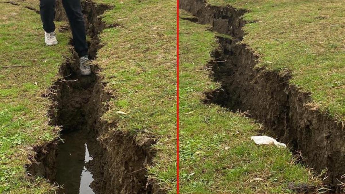 5.9'luk Depremin Vurduğu Düzce'de Toprak Kırılmaları Görüntülendi