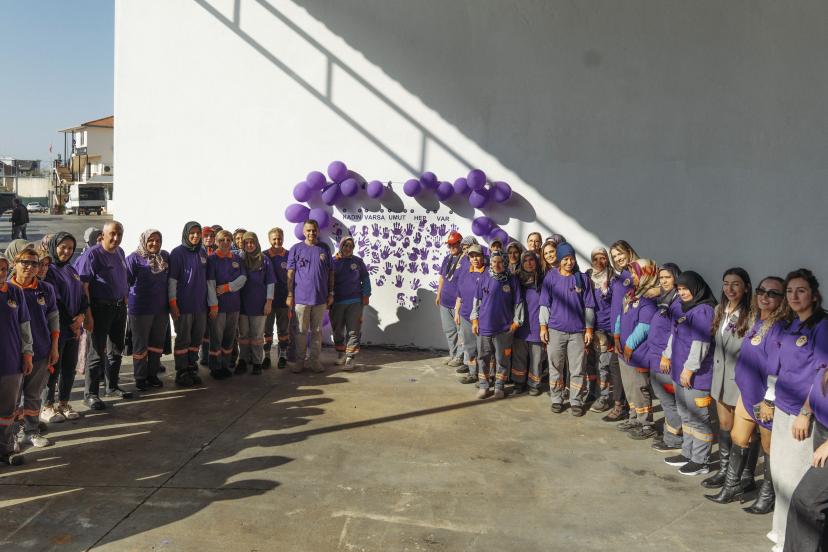 ALANYA’DAN ŞİDDETE KARŞI MOR DAYANIŞMA MESAJI