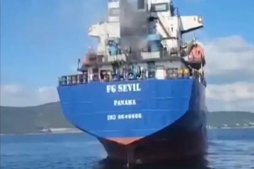 MARMARA DENİZİ SEDEF ADASI AÇIKLARINDA KURU YÜK GEMİSİNDE YANGIN 